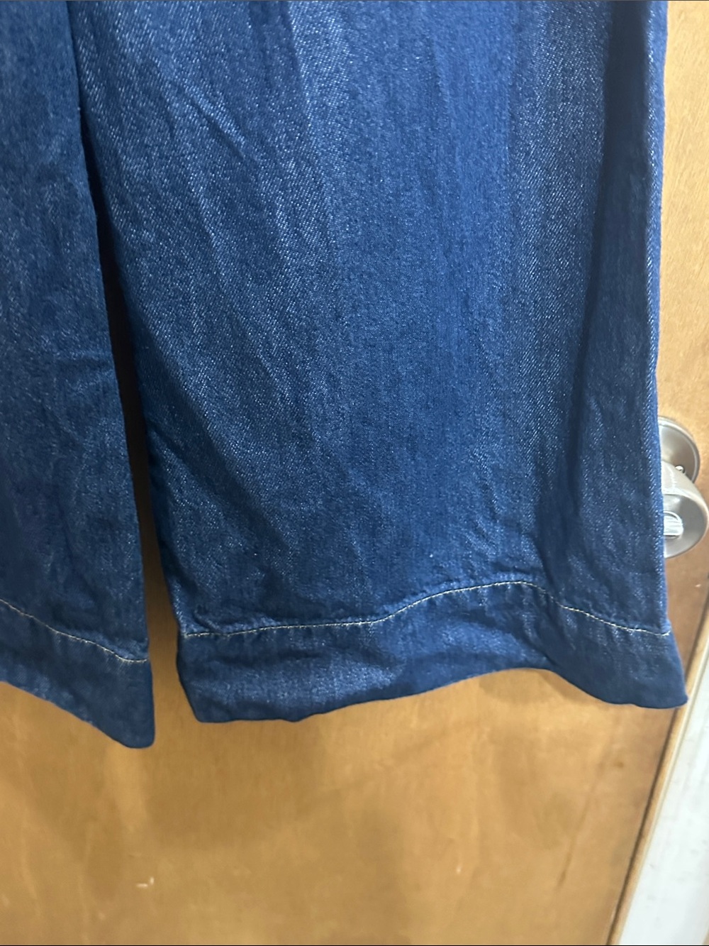 Reiss Navy Wide-Leg Denim Trousers - Picture 10 of 12